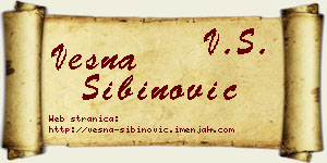 Vesna Sibinović vizit kartica